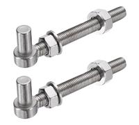 QUARKZMAN 2Pcs J Bolt Portillon Charnière, M16 x 6" 304 Acier Inoxydable Charnières Portillon Boulon, J-Bolt Poteau Charnière Avec Rondelles Et Écrous Pour Clôture À Chaînes, Portillon En