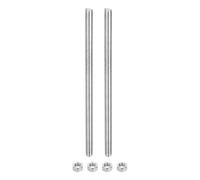 QUARKZMAN 2Pcs M12 x 250mm Tige Filetée Entièrement avec 4 Pcs Écrous Hexagonaux, 1.75mm Pas de Filetage en Acier Inoxydable 304 Filetées à Droite, Goujons de Barre pour Bricolage