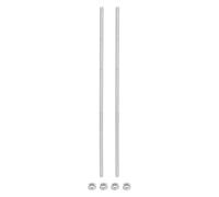 QUARKZMAN 2Pcs M5 x 250mm Tige Filetée Entièrement avec 4 Pcs Écrous Hexagonaux, 0.8mm Pas de Filetage en Acier Inoxydable 304 Filetées à Droite, Goujons de Barre pour Réparation, Bricolage