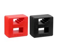 QUARKZMAN 2Pcs Magnétiseur Démagnétiseur Outil 2" x 2" Magnétiseur Démagnétiseur Rapide Pour Tournevis Vis Forets Écrous Boulons Douilles Réparation DIY, Noir/Rouge