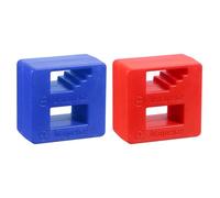 QUARKZMAN 2pcs Magnétiseur Démagnétiseur Outil 2" x 2" Magnétiseur Démagnétiseur Rapide Tournevis pour Vis Forets Écrous Boulons Douilles Réparation DIY, Bleu/Rouge