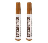 QUARKZMAN 2pcs Marqueurs Réparation Rayures Pour Meubles, Brun Rougeâtre | Bâtons Remplissage, Marqueurs Peinture à Base d'Huile pour Rayures Parquets Tables Armoires Charpentiers Camouflage