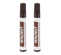 QUARKZMAN 2pcs Marqueurs Réparation Rayures Pour Meubles, Couleur Noyer | Bâtons Remplissage, Marqueurs Peinture à Base d'Huile pour Rayures Parquets Tables Armoires Charpentiers Camouflage