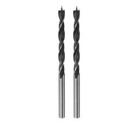 QUARKZMAN 2Pcs Mèches de Perçage Pointe Brad 5mm(13/64") Dia Tige Ronde Droite en Acier Mèche Métrique Pointe Brad 2" Profondeur de Perçage Mèches en Spirale pour Menuisier Bois