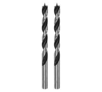QUARKZMAN 2Pcs Mèches de Perçage Pointe Brad 6mm (15/64") Dia Tige Droite Ronde Mèche Métrique Pointe Brad 2,4" Profondeur de Perçage Mèches en Spirale pour Menuisier Bois