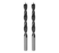 QUARKZMAN 2Pcs Mèches de Perçage Pointe Brad 7,5mm (19/64") Dia Tige Ronde Droite en Acier Mèche Métrique Pointe Brad 2,8" Profondeur de Perçage Mèches en Spirale pour Menuisier Bois