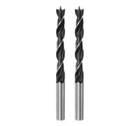 QUARKZMAN 2Pcs Mèches de Perçage Pointe Brad 8,5mm (21/64") Dia Tige Ronde Droite en Acier Mèche Métrique Pointe Brad 3" Profondeur de Perçage Mèches en Spirale pour Menuisier Bois