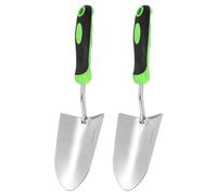 QUARKZMAN 2pcs Pelles À Main De Jardin 13.23 x 3.39 Transplantoir en Acier Inoxydable avec Manche Outils De Jardin pour Jardinage Désherbage Plantation, Vert