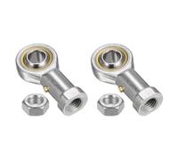 QUARKZMAN 2Pcs PHS12 12mm Alésage Embout à Rotule Filetage Femelle M12x1.75, Embout à Rotule Autolubrifiant avec Écrou de Blocage