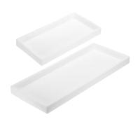 QUARKZMAN 2Pcs Plateau De Salle De Bain 7.9" & 11.8" pour Savons Clés Blanc