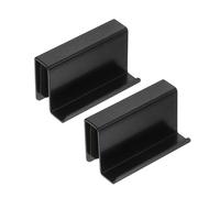 QUARKZMAN 2Pcs Poignee De Bord En Verre De 1.6 Pouce, Attaches De Porte D'Affichage En Acier, Poignee De Porte De Meuble Dissimulee Pour Tiroirs, Armoires, Vitrine En Verre, Mobilier, Noir