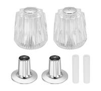 QUARKZMAN 2Pcs Poignées De Robinet De Remplacement, Kit De Poignée De Dérivation Pour Baignoire En Acrylique Chaud Et Froid Avec Base De Bride Pour Garniture De Poignée De Robinet De