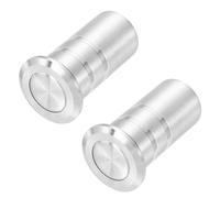 QUARKZMAN 2PCS Protège-Poussière De Porte 15mm/0.59", Inserts De Verrou Coulissant Sécurisé Anti-Poussière En Acier Inoxydable 304, Accessoires Pour Verrou À Cylindre, Argenté
