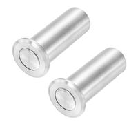 QUARKZMAN 2PCS Protège-Poussière Pour Loquet De Porte 17mm/0.67", Inserts De Verrou Coulissant Sécurisés Anti-Poussière En Acier Inoxydable 304, Accessoires De Verrou À Long, Argenté