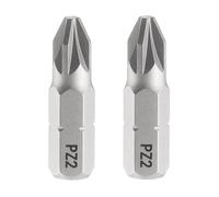 QUARKZMAN 2pcs PZ2 Embout de Tournevis 1/4" Tige Hexagonale 25mm/1" Longueur Magnétique Phillips Fendue Acier S2 Embout de Tournevis