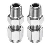 QUARKZMAN 2pcs Raccord à Compression 3mm OD x 1/8" NPT Filetage Mâle Adaptateur Droit en Acier Inoxydable pour Tuyau Raccord à Compression pour Huile Gaz Eau