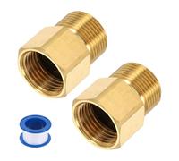 QUARKZMAN 2Pcs Raccord Pour Nettoyeur Haute Pression, Femelle G1/2" Vers Male M22 15mm Raccords Rapides En Laiton Avec Bande D'Étanchéité Pour Flexible De Nettoyeur Haute Pression