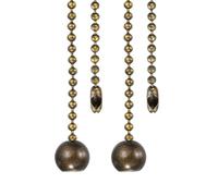 QUARKZMAN 2Pcs Rallonge Chaîne Tirette Ventilateur 30cm Bronze | Chaîne Perles Boule avec Pendentif Boule, Tirettes Décoratives pour Lampe Ventilateur Plafonnier Interrupteur