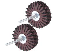 QUARKZMAN 2pcs Roue à Lamelles Abrasive Grain 1/4-Inch 180 Grit Polissage | Roue abrasive à ventilateur Convient aux brosses, ponceuses, forets et meules abrasives pour le polissage du bois métal.