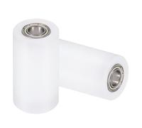 QUARKZMAN 2pcs Roue à Rouleau en Nylon avec Roulements 10x30x60mm(ID*OD*Hauteur), Roulette Nylon Guide CNC Poulie Plate pour Courroie, Roue Universel avec Roulement à Billes Scellé (Blanc)