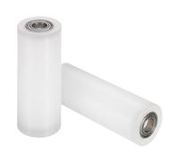 QUARKZMAN 2pcs Roue à Rouleau en Nylon avec Roulements 10x30x80mm(ID*OD*Hauteur), Roulette Nylon Guide CNC Poulie Plate pour Courroie, Roue Universel avec Roulement à Billes Scellé (Blanc)