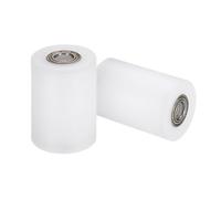 QUARKZMAN 2pcs Roue à Rouleau en Nylon avec Roulements 10x35x50mm(ID*OD*Hauteur), Roulette Nylon Guide CNC Poulie Plate pour Courroie, Roue Universel avec Roulement à Billes Scellé (Blanc)