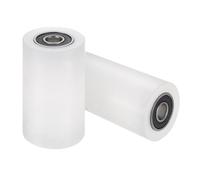 QUARKZMAN 2pcs Roue à Rouleau en Nylon avec Roulements 10x40x70mm(ID*OD*Hauteur), Roulette Nylon Guide CNC Poulie Plate pour Courroie, Roue Universel avec Roulement à Billes Scellé (Blanc)