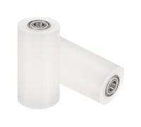 QUARKZMAN 2pcs Roue à Rouleau en Nylon avec Roulements 10x48x100mm(ID*OD*Hauteur), Roulette Nylon Guide CNC Poulie Plate pour Courroie, Roue Universel avec Roulement à Billes Scellé (Blanc)