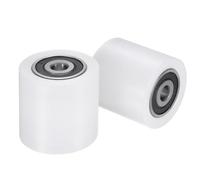 QUARKZMAN 2pcs Roue à Rouleau en Nylon avec Roulements 10x50x50mm(ID*OD*Hauteur), Roulette Nylon Guide CNC Poulie Plate pour Courroie, Roue Universel avec Roulement à Billes Scellé (Blanc)