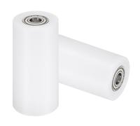 QUARKZMAN 2pcs Roue à Rouleau en Nylon avec Roulements 15x60x120mm(ID*OD*Hauteur), Roulette Nylon Guide CNC Poulie Plate pour Courroie, Roue Universel avec Roulement à Billes Scellé (Blanc)