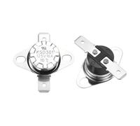 QUARKZMAN 2pcs Thermostat KSD301 110°C/230°F 16A Normalement Fermé N.C Interrupteur Thermique à Disque Réglable Pour Microwaves,Oven,Coffee Maker,Matériau Bakélite