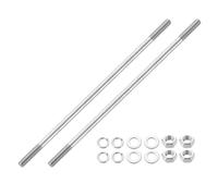 QUARKZMAN 2pcs Tiges Filetées Double Extrémité, M8x220mm Boulons Tige Filetée en Acier Inoxydable 304 Filetage à Double avec Écrous Rondelle Plate et Frein, Goujon Fileté pour Serre-Joints
