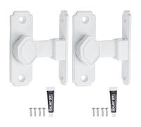 QUARKZMAN 2Pcs Verrou De Porte D'Etable, Verrou Basculant À 90 Degrés, Loquet De Sécurité Coulissant En Alliage D'Aluminium Avec Vis & Adhésif Sans Clous Pour Jardin Salle De Bain Garage,