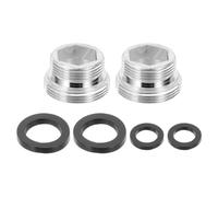 QUARKZMAN 2Pièces Adaptateur De Mousseur De Robinet, M18 Mâle À M22 Mâle Avec Joint, Longueur 13mm, Réducteur De Robinet Aérateur, adaptateur robinet cuisine pour tuyau d'arrosage, Aérateu