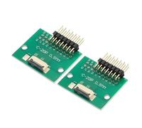 QUARKZMAN 2Pièces Connecteur Carte Ffc Fpc 14 Broches 0,5 mm 2,54 mm | Carte Conversion Pcb, Socket Vers Adaptateur Banbroches Angle Droit, pour Dvd Tv Caméra Ordinateurs