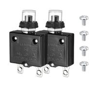 QUARKZMAN 2Set Disjoncteur Thermique, 9A 125/250V AC 32V DC Bouton-Poussoir Réinitialisation Manuelle Protecteur De Surcharge Avec Capuchons Étanches Écrou Pour Moteur De Voiture Compresseur