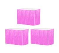QUARKZMAN 3 Pcs 29x108 Pouces Rose Clair Jupes de Table à Franges en Feuille Métallique, pour Tables Rectangulaires, Rideau d'Arrière-Plan pour Décoration de Mariage, Fête d'Anniversaire