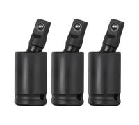 QUARKZMAN 3 Pcs Douille À Cardan Universelle 1/4" Acier CR-MO Douille À Choc Pivotante Pour Clé Outil, Noir