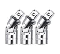 QUARKZMAN 3 Pcs Douille Universelle Adaptateur 1/2" Acier 40CR Douille À Rotule Impact Adaptateur Universel 90 Degrés Pour Wrench Driver Tool, Silver