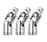 QUARKZMAN 3 Pcs Douille Universelle Adaptateur 3/8" Acier 40CR Douille À Rotule Impact Adaptateur Universel 90 Degrés Pour Clé Outil, Argent