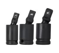 QUARKZMAN 3 Pcs Jeu D'adaptateurs De Douille A Cardan Universel 1/2" 3/8" 1/4" Acier CR-MO Adaptateur De Douille Pivotante Anti-choc Pour Clé Outil, Noir