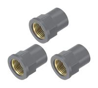 QUARKZMAN 3 Pcs Raccords De Tuyaux En PVC 20mm 1/2 PT Raccord De Tuyau Gris | Adaptateur De Tuyau Pour Plomberie D'égout D'irrigation Domestique, Filetage Femelle En Laiton