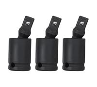 QUARKZMAN 3 Pcs Universal Joint Socket Adapter 3/8" CR-MO Steel Impact Swivel Socket Adapter Universal Joint Pour Wrench Driver Tool, Black