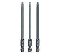 QUARKZMAN 3 Pièce Embout de Tournevis Torx Magnétique, T20 1/4" Hex Tige Longueur 100mm Embout de Vissage Long Hexagonal en Acier S2 avec Trou pour Retirer les Vis de Fixation Outils