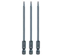 QUARKZMAN 3 Pièce Embout de Tournevis Torx Magnétique, T8 1/4" Hex Tige Longueur 100mm Embout de Vissage Long Hexagonal en Acier S2 avec Trou pour Retirer les Vis de Fixation Outils