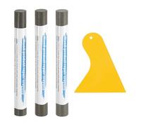 QUARKZMAN 3 Pièces Bâtons de Réparation Bois 3 Couleurs Gris Bois | Crayons de Cire de Réparation de Rayures, Marqueurs de Retouche, Kit avec Spatule, pour Meubles en Bois et Sols