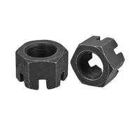 QUARKZMAN 3 Pièces M30x1,5mm Écrou Hexagonal Fendu Noir | Écrous Hexagonaux en Acier au Carbone de Qualité 4,8