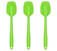 QUARKZMAN 3 Pièces Spatule en Silicone Antiadhésif Manche Long Vert | Résistant à la chaleur, Racloirs Flexibles Sans Joint, pour Cuisson, Mélange, Cuisine, Retournement