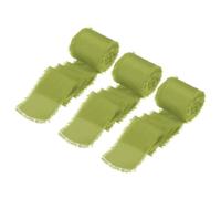 QUARKZMAN 3 Rouleaux De Ruban En Satin De Soie, 1.5 Pouce 7 Verges Ruban En Mousseline Ruban En Tissu Ruban Artisanal Frange Pour Emballage Cadeau Artisanat Bouquet De Fleurs, Vert Olive