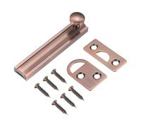 QUARKZMAN 3" Verrou De Surface En Laiton Massif, Verrou Coulissant De Sécurité Dissimulé Avec Vis, Verrou Pour Porte Française Brossé Pour Placard Armoire Portes Encastrées, Bronze Rouge